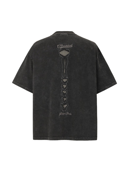 T-shirt oversize à imprimé squelette