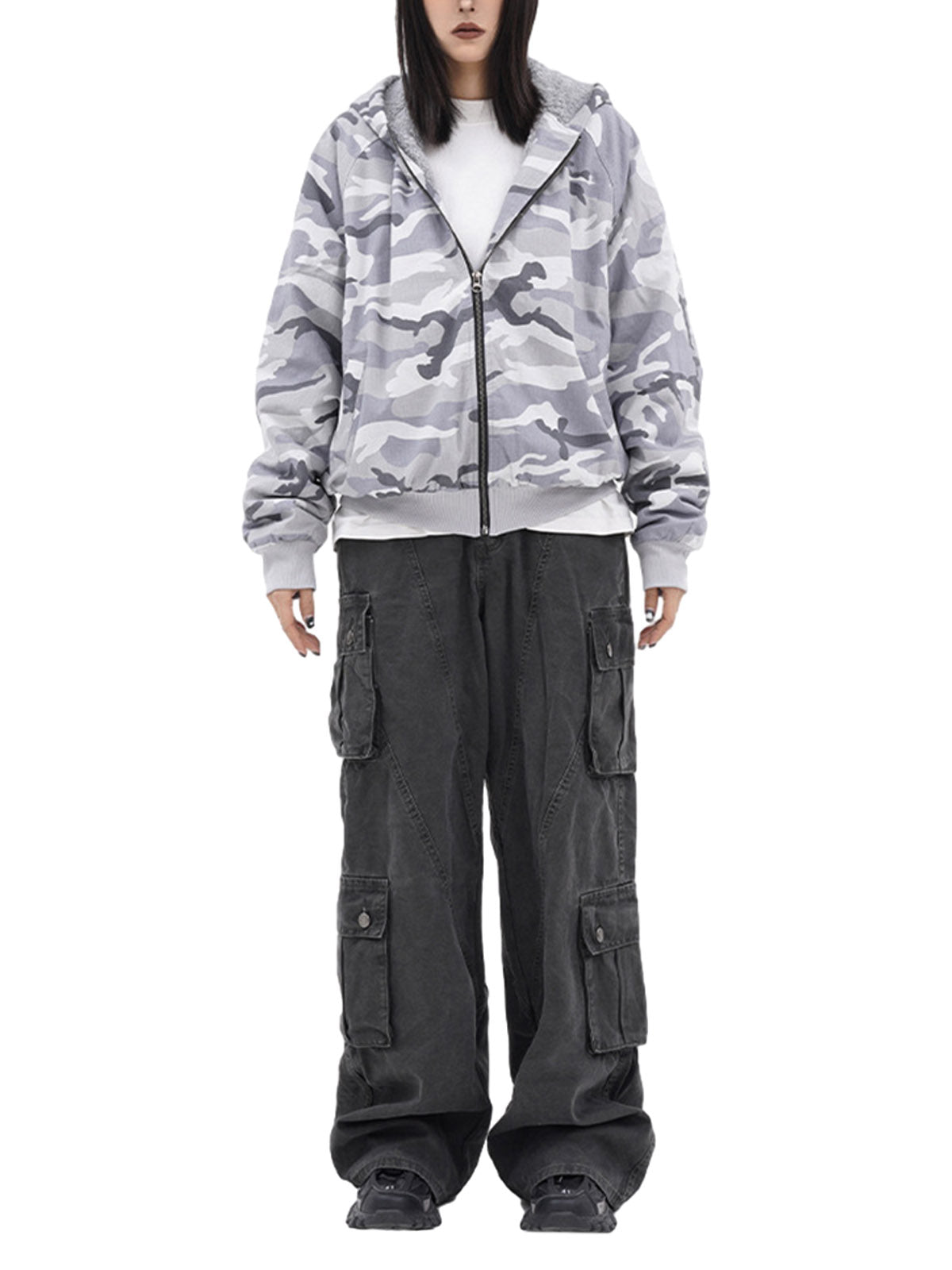 Veste à capuche en polaire camouflage Thesupermade
