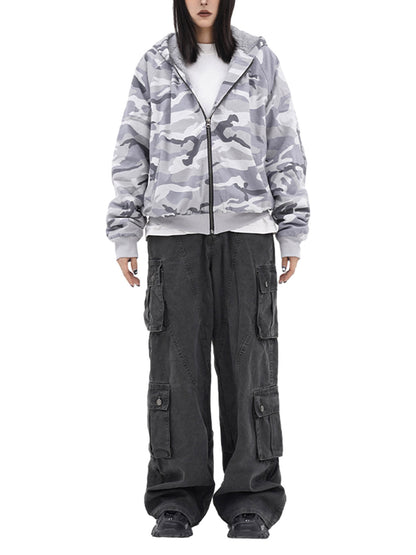 Veste à capuche en polaire camouflage Thesupermade
