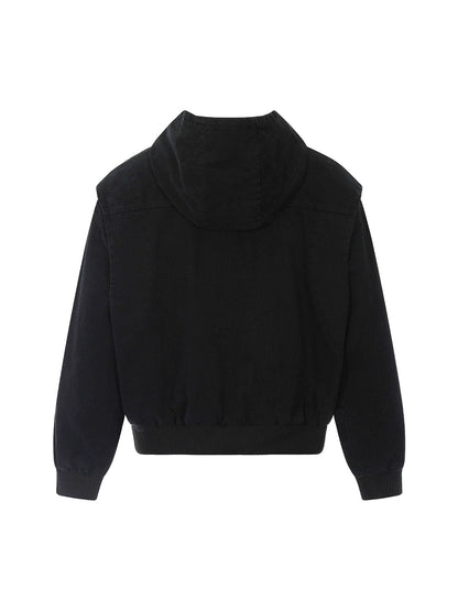 Veste à capuche patchwork délavée et vieillie