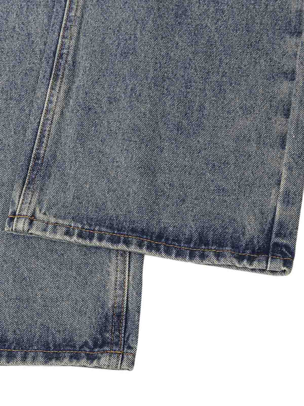 Thesupermade Distressed Washed Ink Splashed Straight Jeans