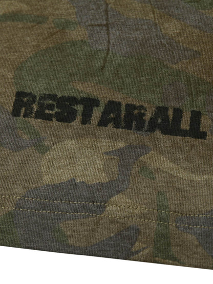 Zweiteiliges Langarm-T-Shirt mit Camouflage-Muster und Kunstfellmuster