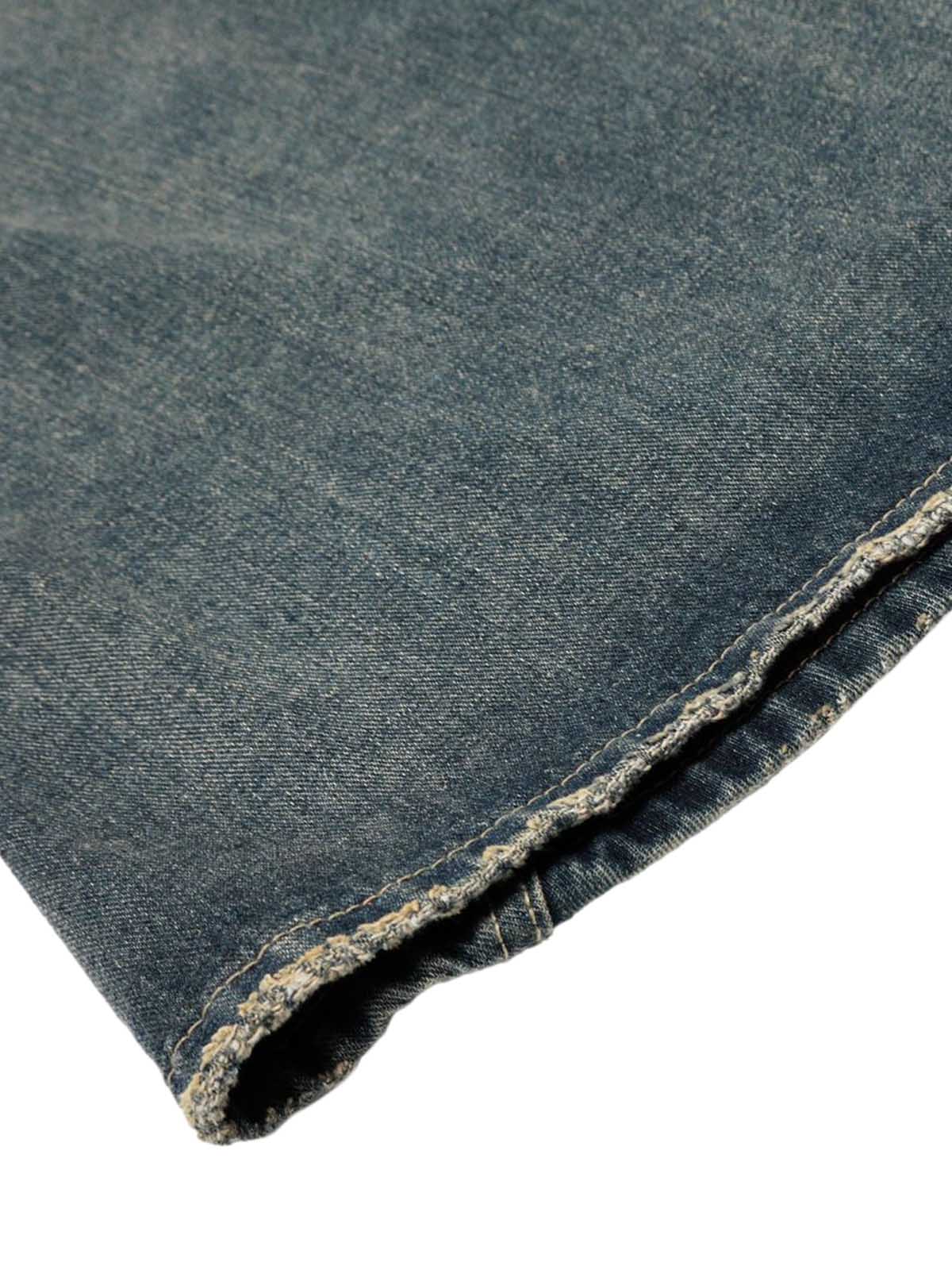 Washed Ripped Barrel Jeans