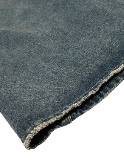 Washed Ripped Barrel Jeans