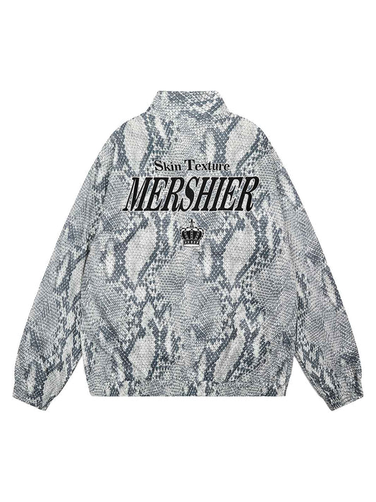 Vintage Vibe Print Windbreaker Jacket