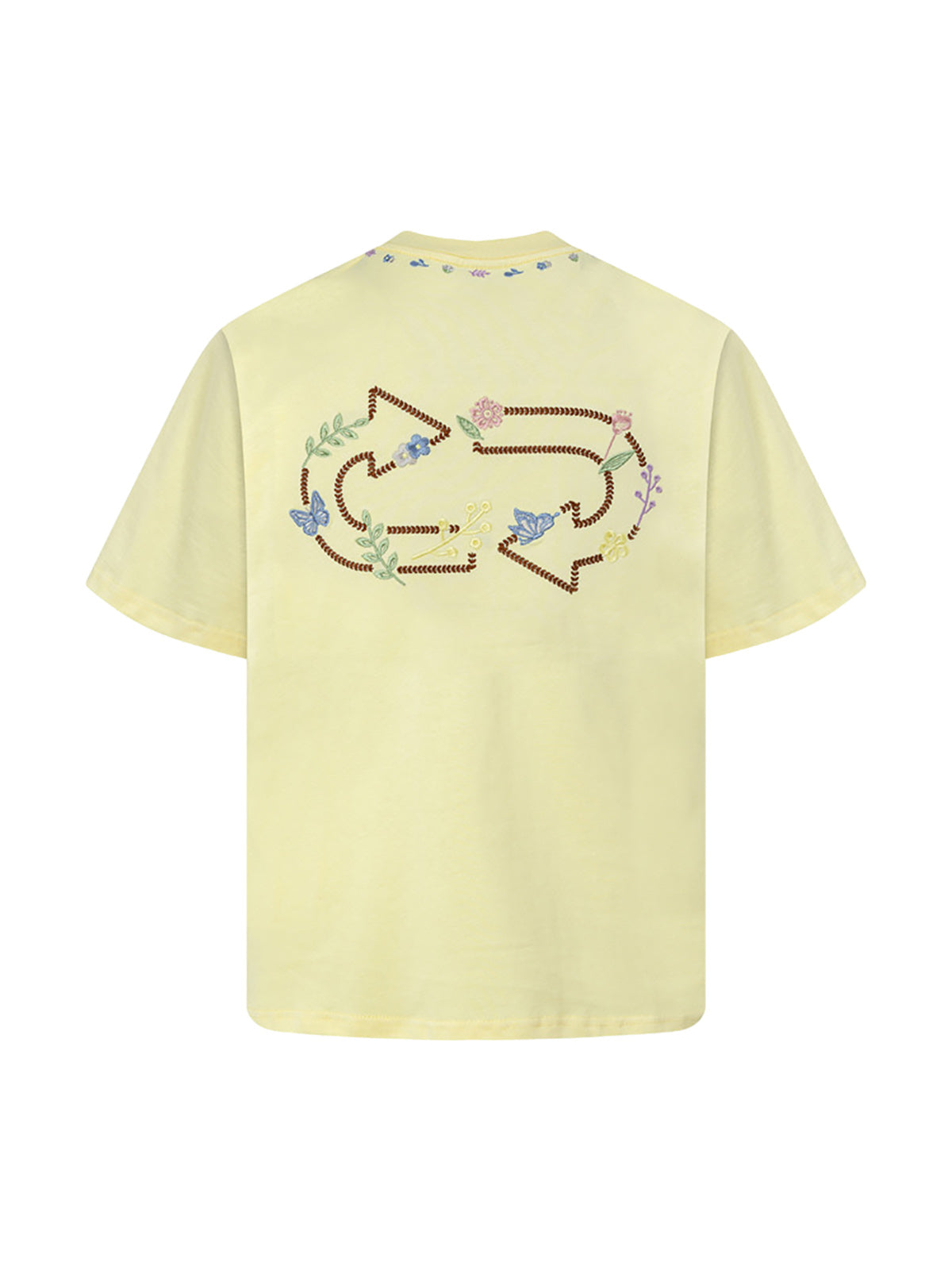 Embroidered Floral Crew Neck T-Shirt