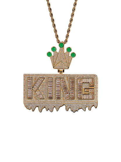 "KING" Crown Pendant Necklace