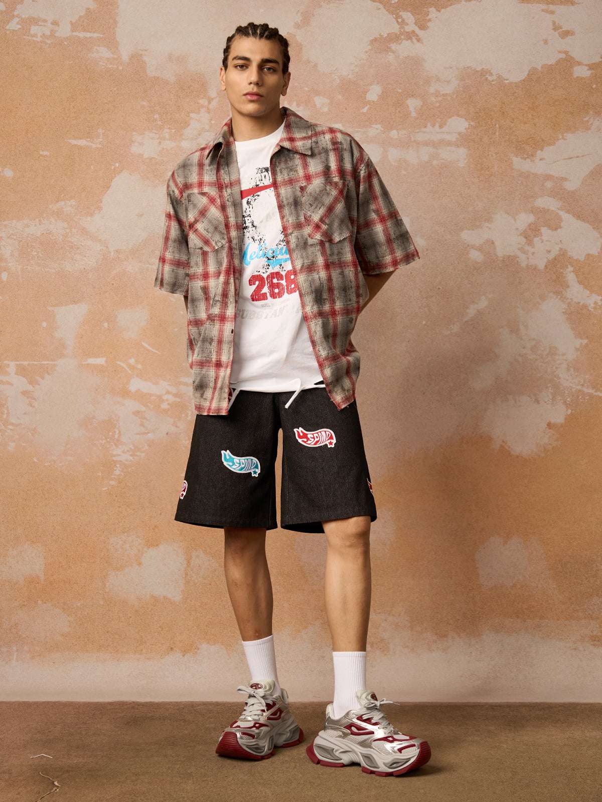 Original Embroidered Patch Street Denim Shorts