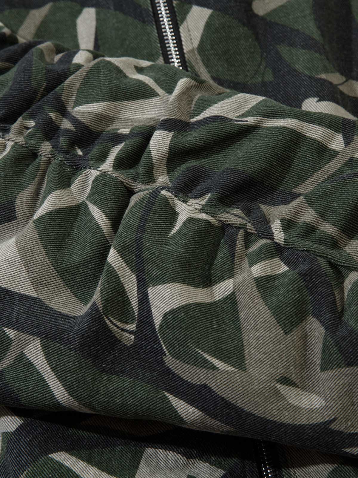 Thesupermade Camouflage Faux Zweiteiliger Trainingsanzug mit Kapuze und Fleecejacke – 2331