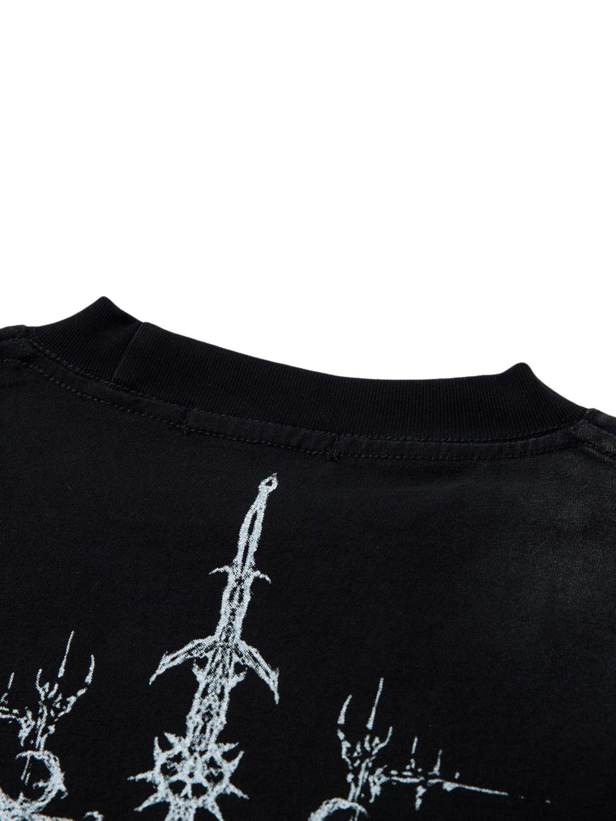 T-Shirt aus schwerer, gewaschener Baumwolle mit Kreuzschild-Print