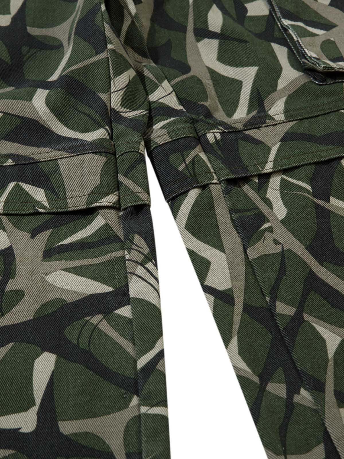 Thesupermade Camouflage Faux Zweiteiliger Trainingsanzug mit Kapuze und Fleecejacke – 2331