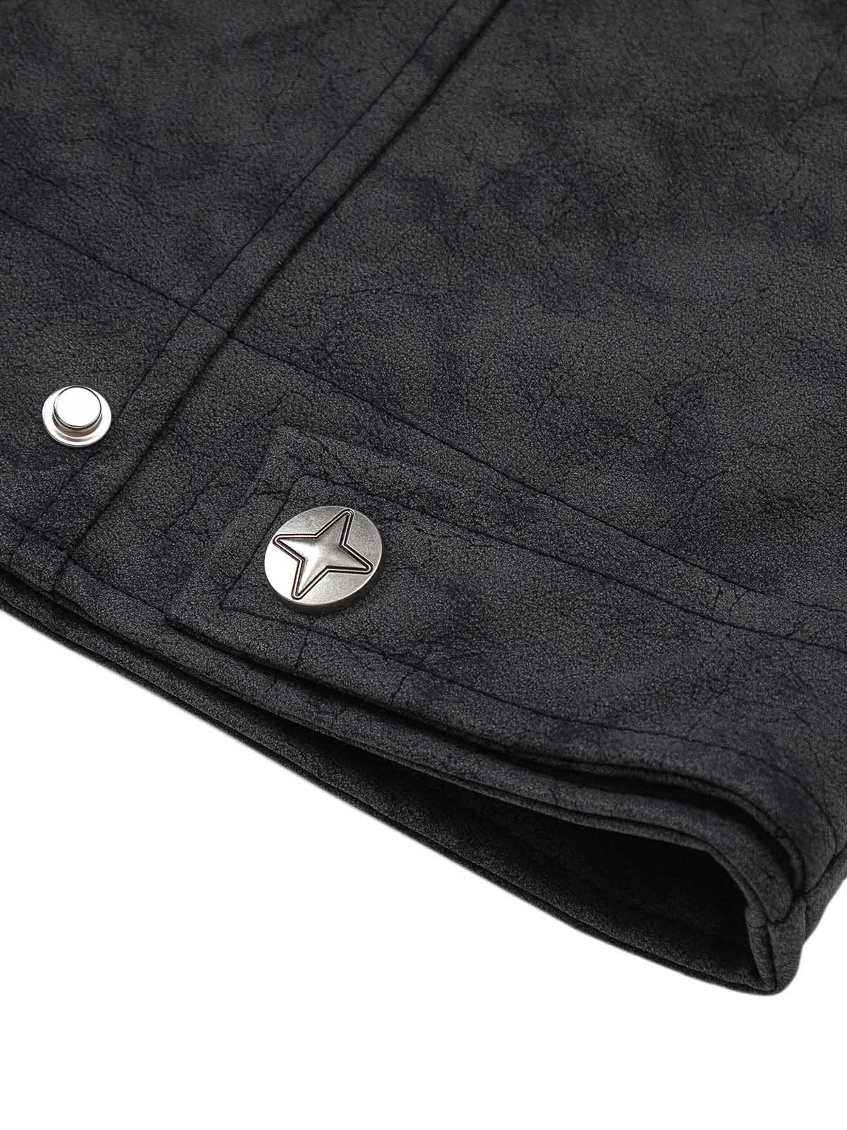 Veste de moto en cuir PU mat