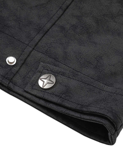 Veste de moto en cuir PU mat