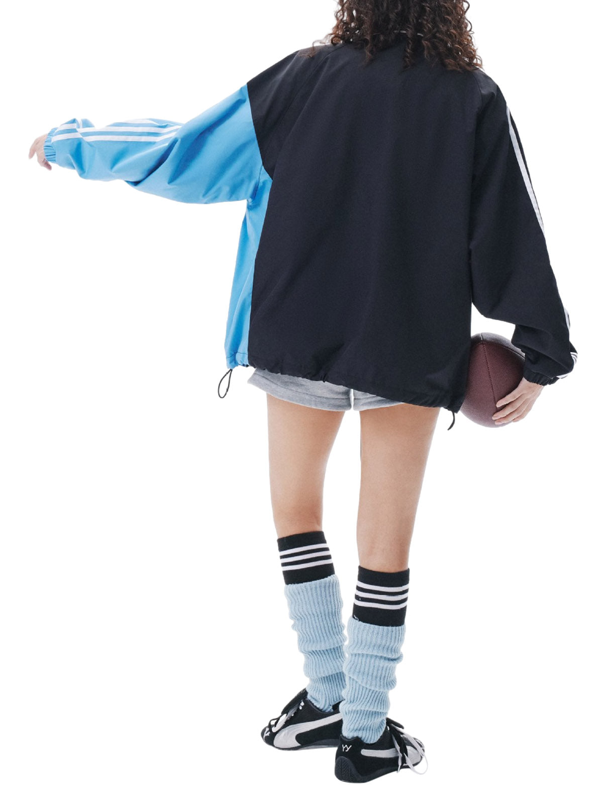 Jerseyjacke mit Retro-Kontrastnähten