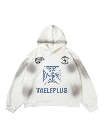 Thesupermade Kapuzenpullover mit Kreuzgrafik – 2192