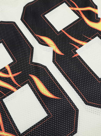 T-Shirt im Jersey-Stil mit Flammen-Print