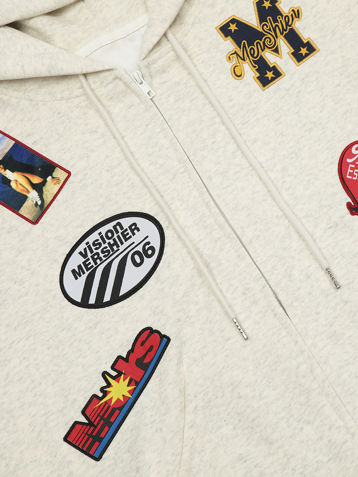 Thesupermade Retro Badge Embroidery Hoodie