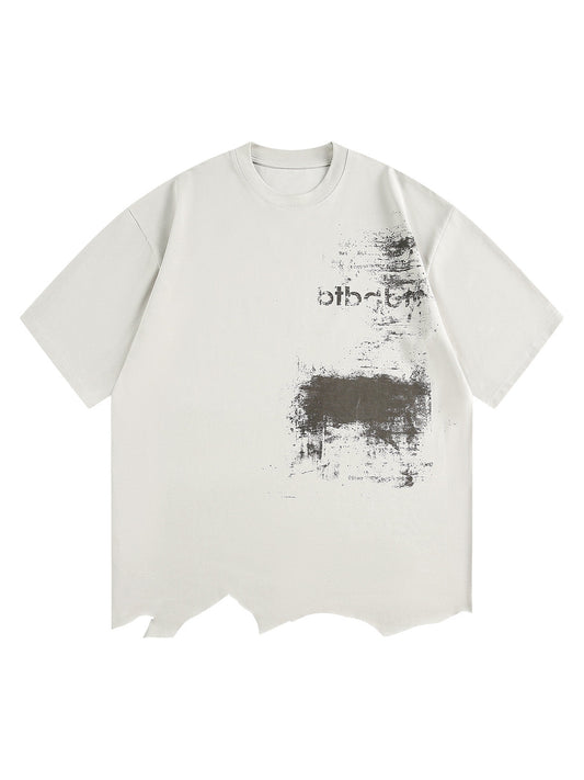 Tattered Design Printed T-shirt
