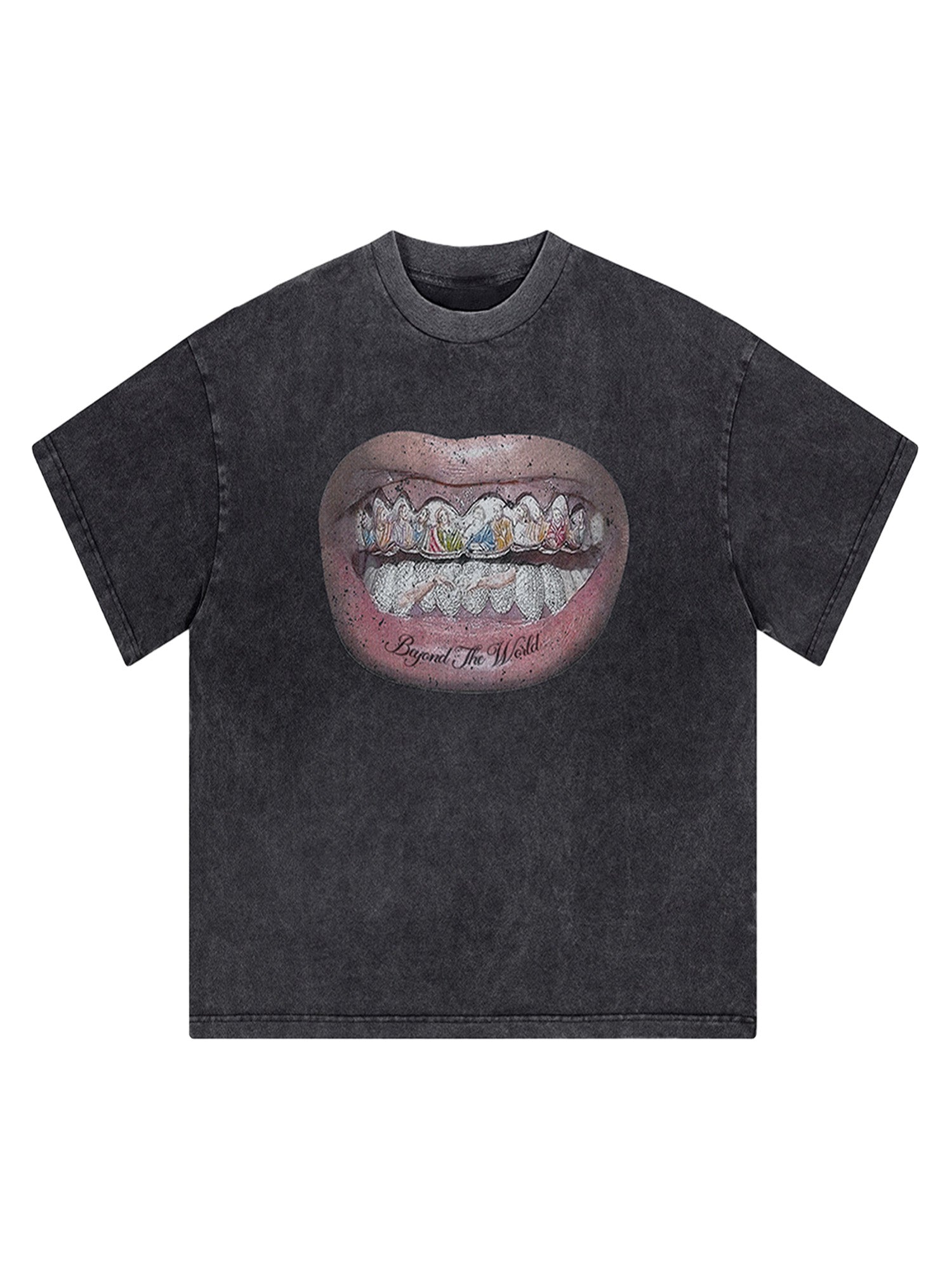 T-shirt à motif de dents de diamant - 2258
