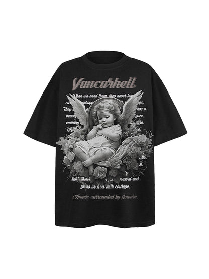T-shirt oversize à imprimé ange