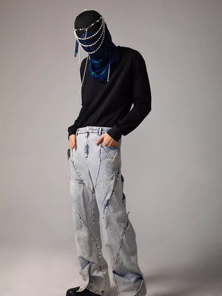 Thesupermade – High Street – Dekonstruierte, verwaschene Jeans 