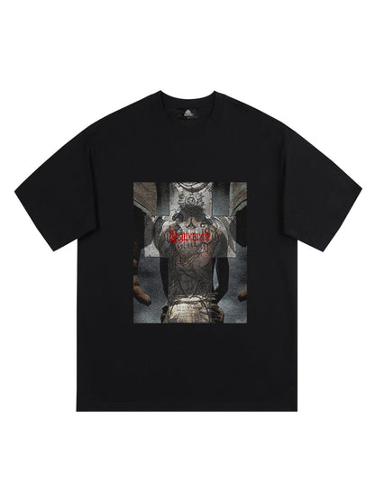 T-shirt graphique original avec portrait croisé