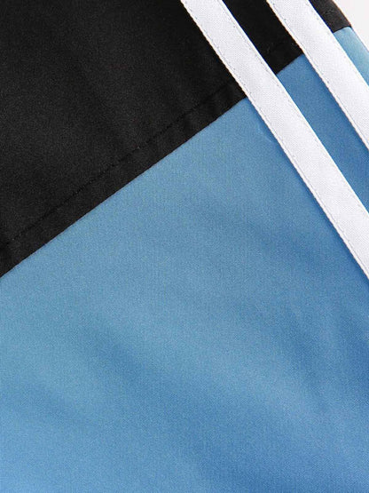 Jerseyjacke mit Retro-Kontrastnähten