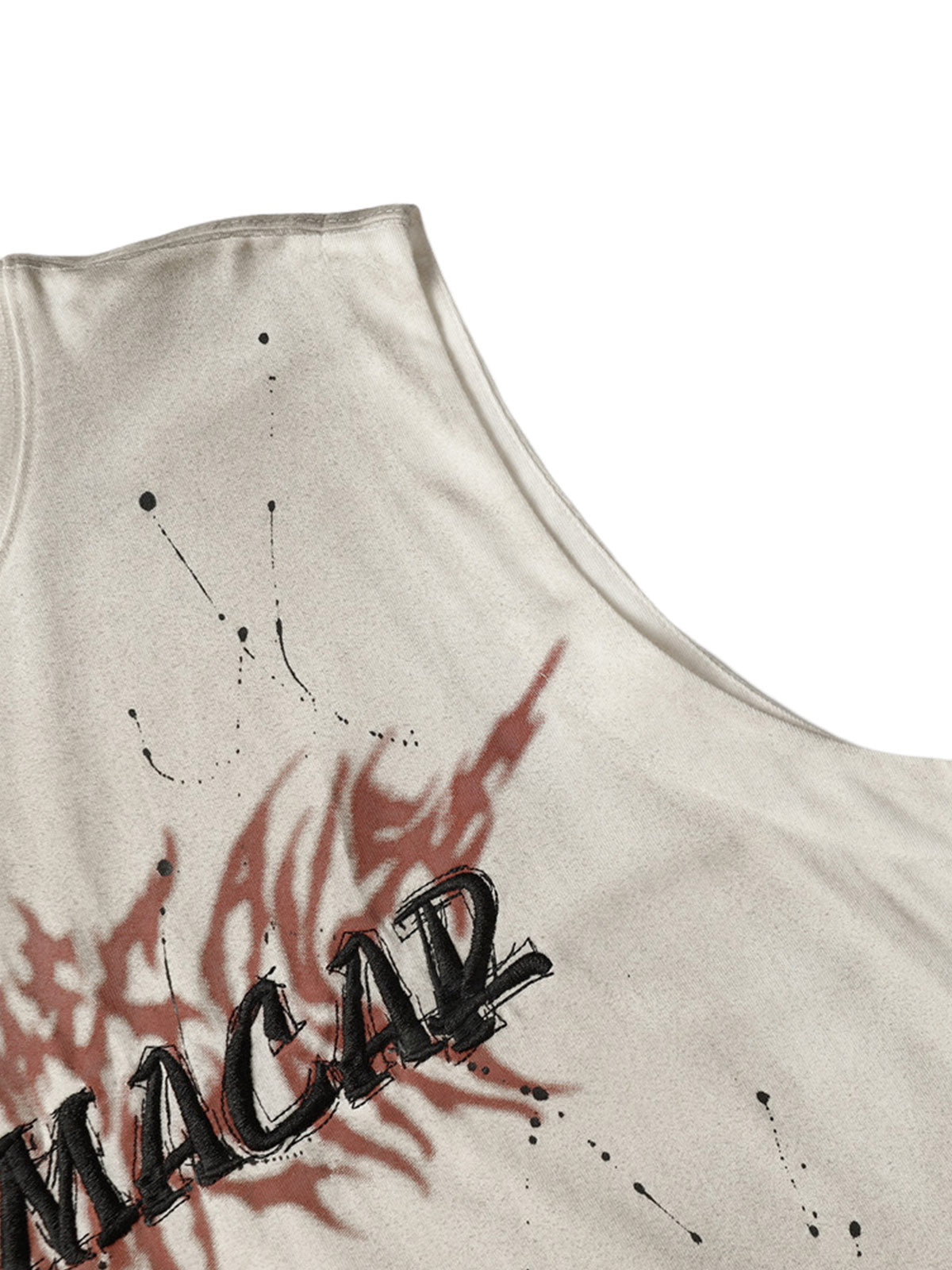 Street Embroidery Deformed Letter Print Vest