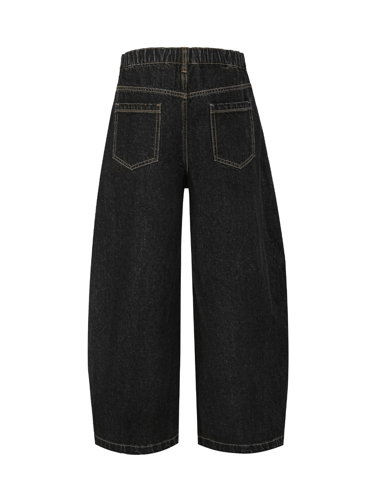 Patchwork Plaid Pleated Baggy Jeans