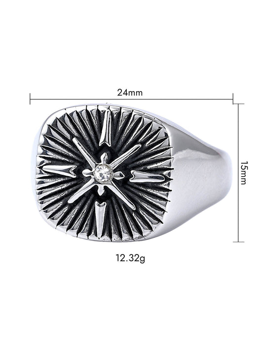 Bague croix boussole Vinatege Nordic Navigator