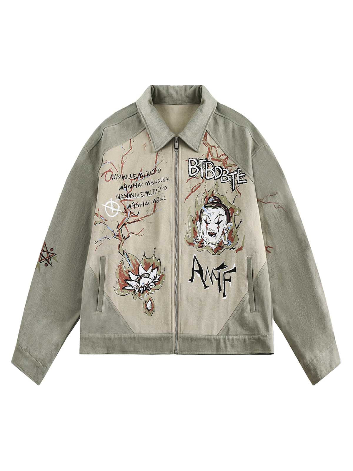 Veste en jean à revers patchwork graffiti Thesupermade - 2224