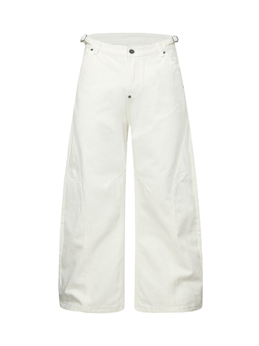 Washed Distressed Deconstructed Pleated Scimitar Jorts
