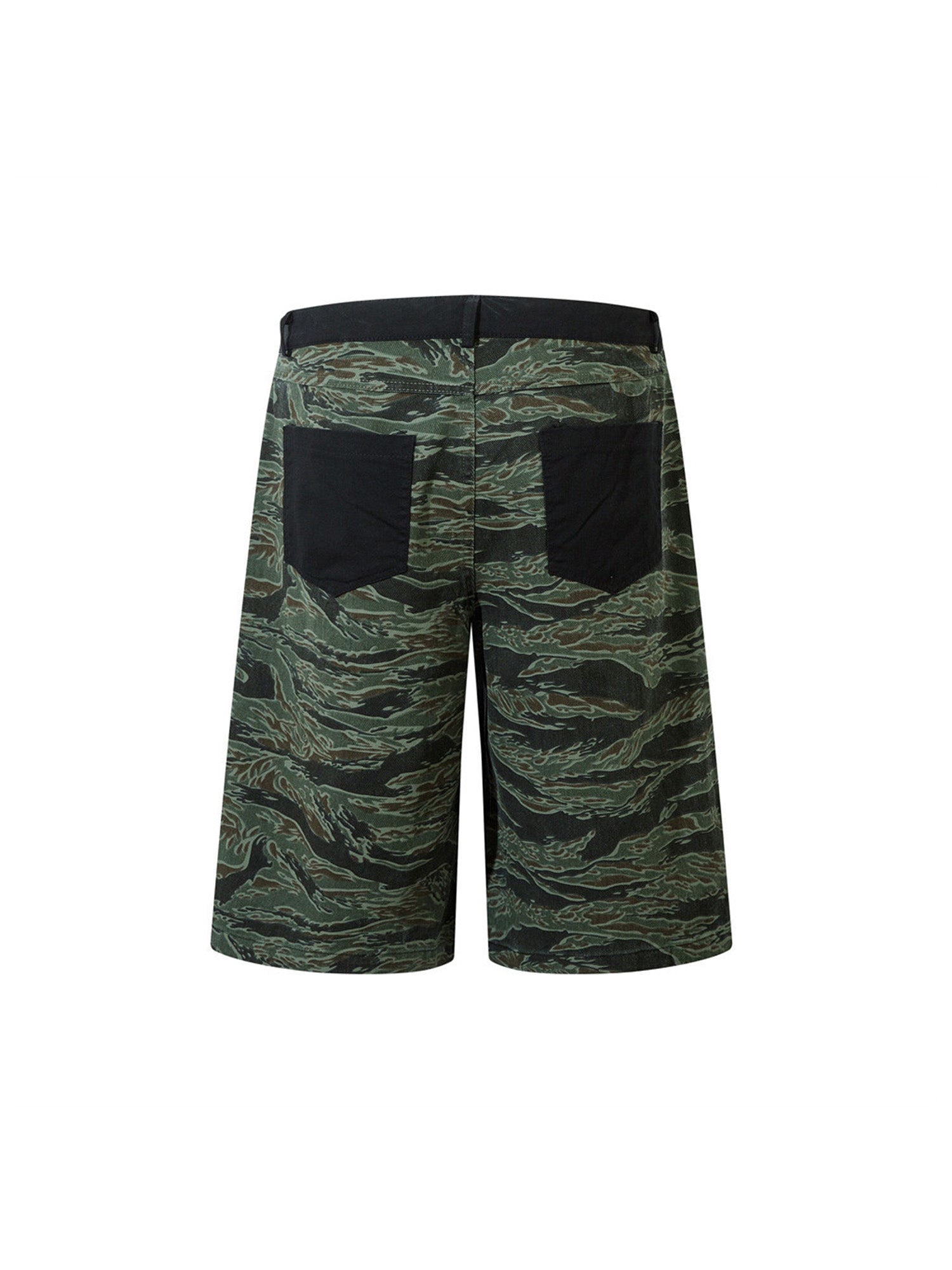 Thesupermade – High Street – Patchwork-Jeanshose mit Camouflage-Muster und Kontrast-Print 