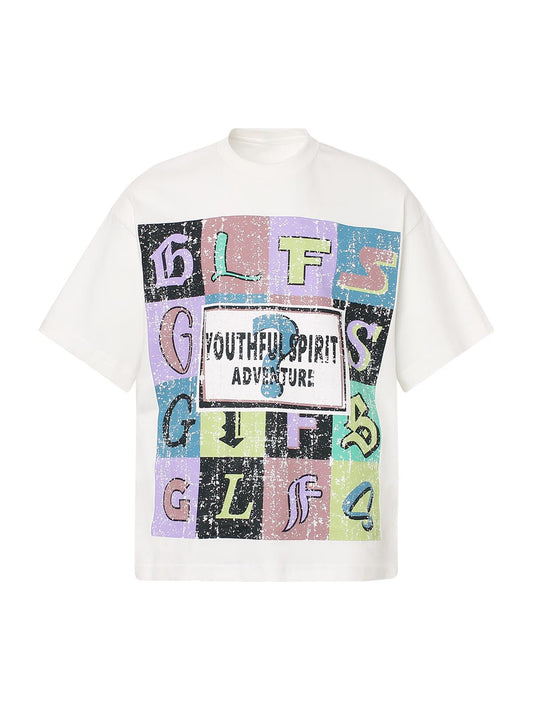 T-shirt ras du cou à imprimé lettre
