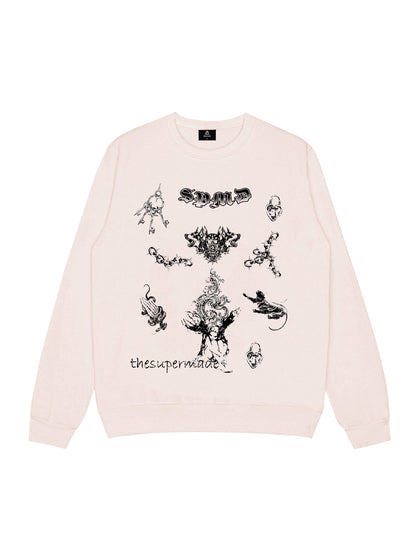 Thesupermade Mystic Emblem Graphic Crew Neck Sweatshirt