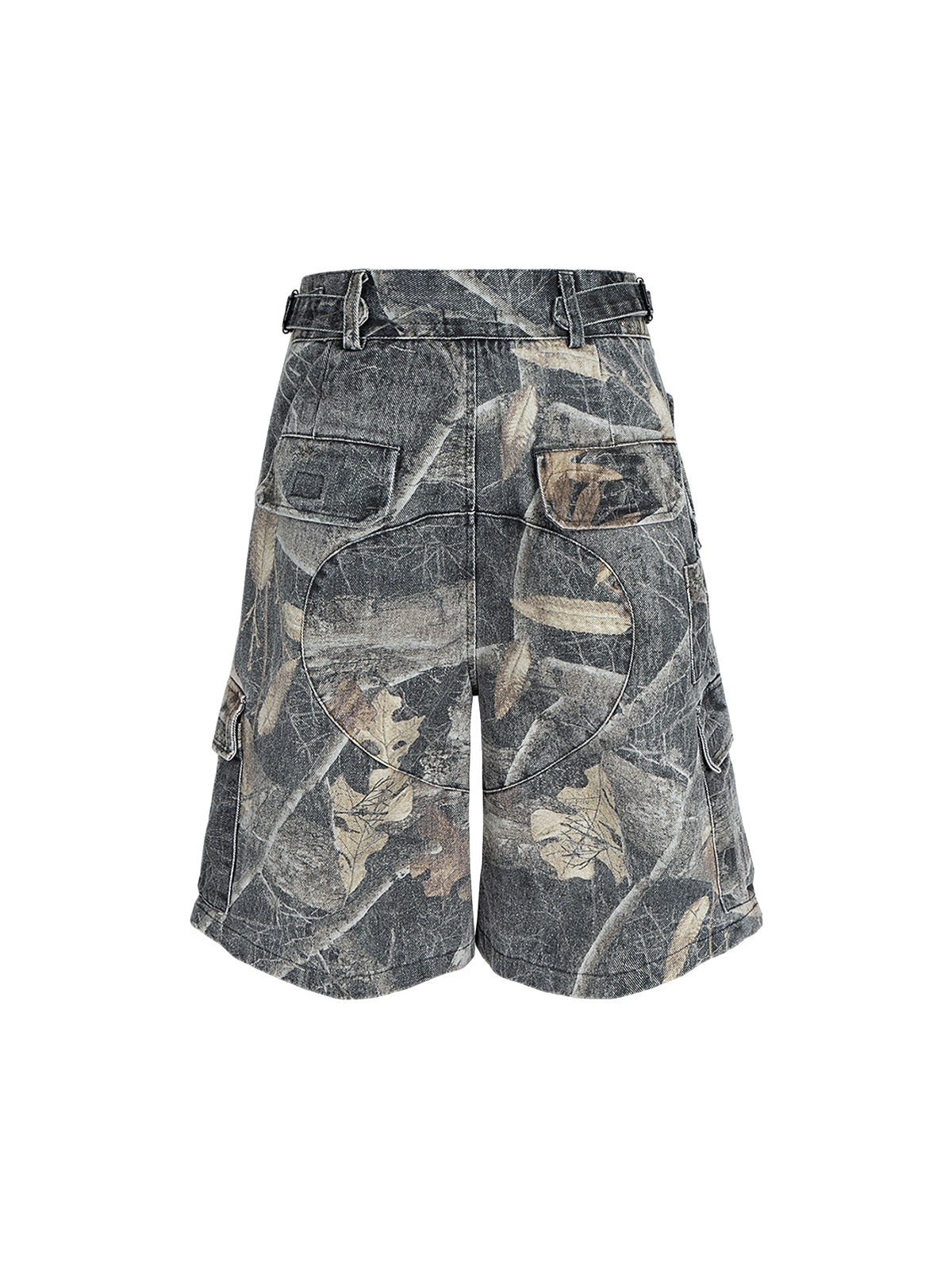 Camouflage-Jeanshose mit Schnallenbund