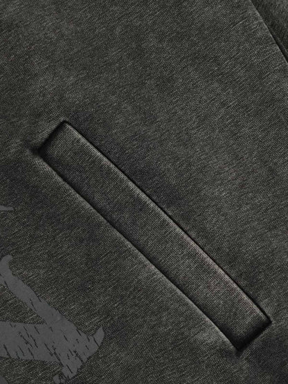 Sweat à capuche zippé avec col en fourrure lavée