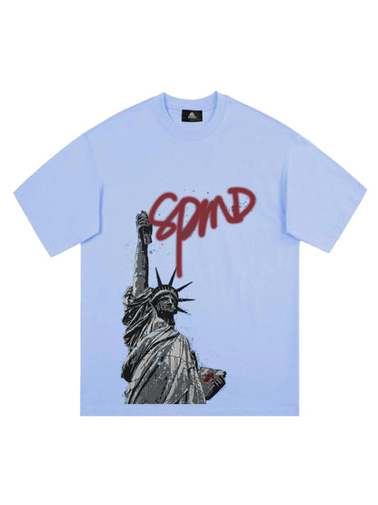 Orginal Funny Graffiti Statue Of Liberty Print T-shirt