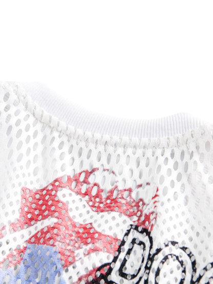 T-shirt graphique à imprimé sportif numérique en maille