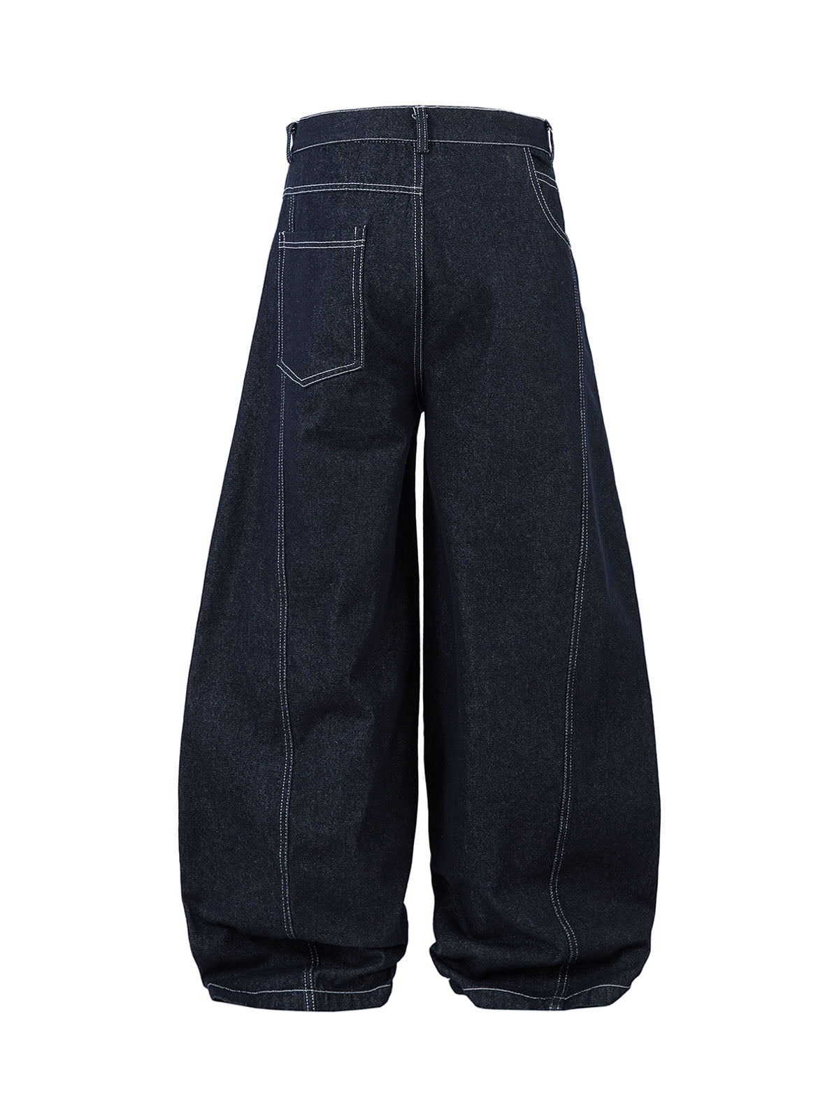 Dekonstruierte Barrel-Jeans mit Kontrastnähten – 2326
