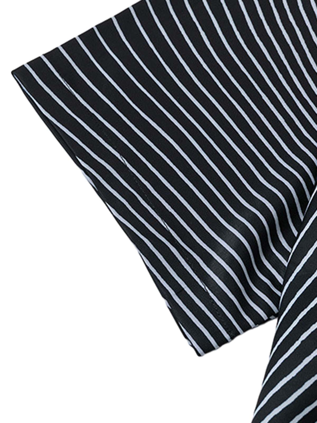 Striped Graffiti Line Button-Up Shirt
