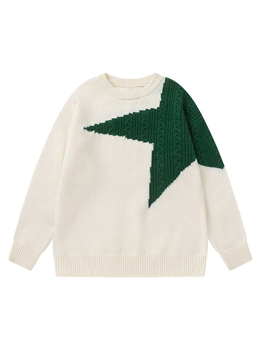 Pull en tricot contrasté à étoiles supermade
