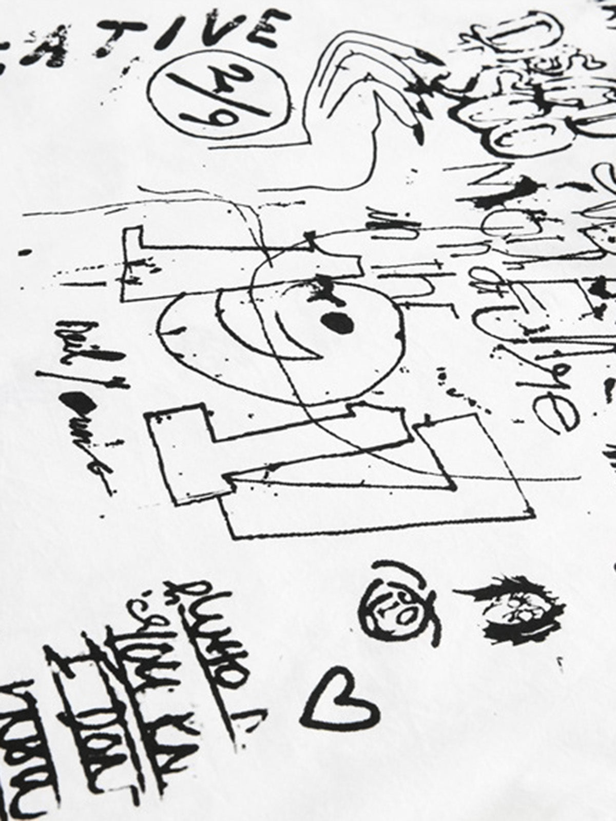 T-shirt à manches courtes avec imprimé graffiti amusant