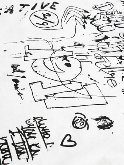 T-shirt à manches courtes avec imprimé graffiti amusant