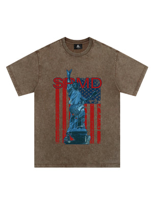 Original Rock Statue Of Liberty Print T-shirt