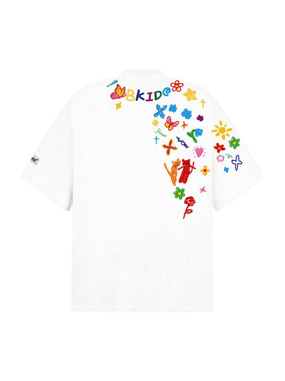 Retro Graffiti Hand-Painted T-Shirt