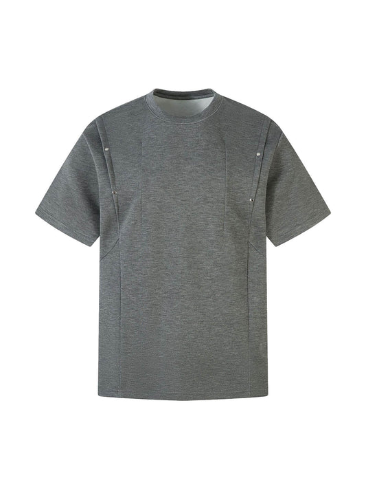 T-shirt fonctionnel plissé à rivets rétro