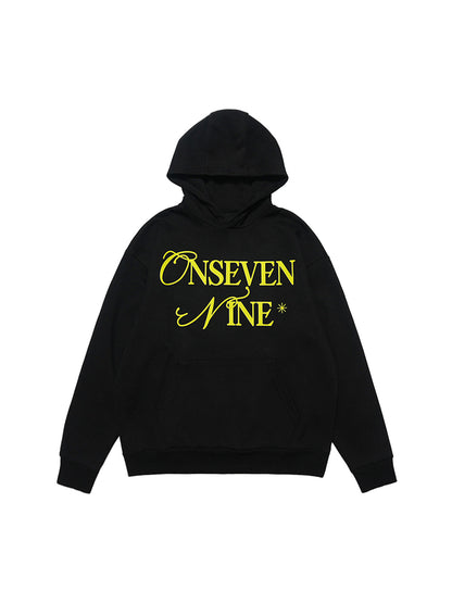 Basic Fleece-Hoodie mit Buchstaben-Print