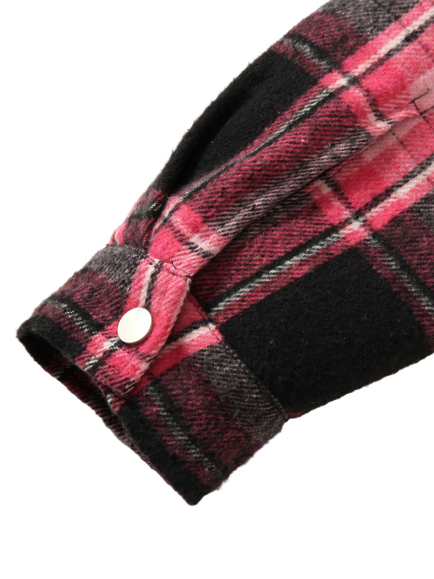 Thesupermade – Gepolsterte, karierte Jacke mit Perlen und Pelzkragen