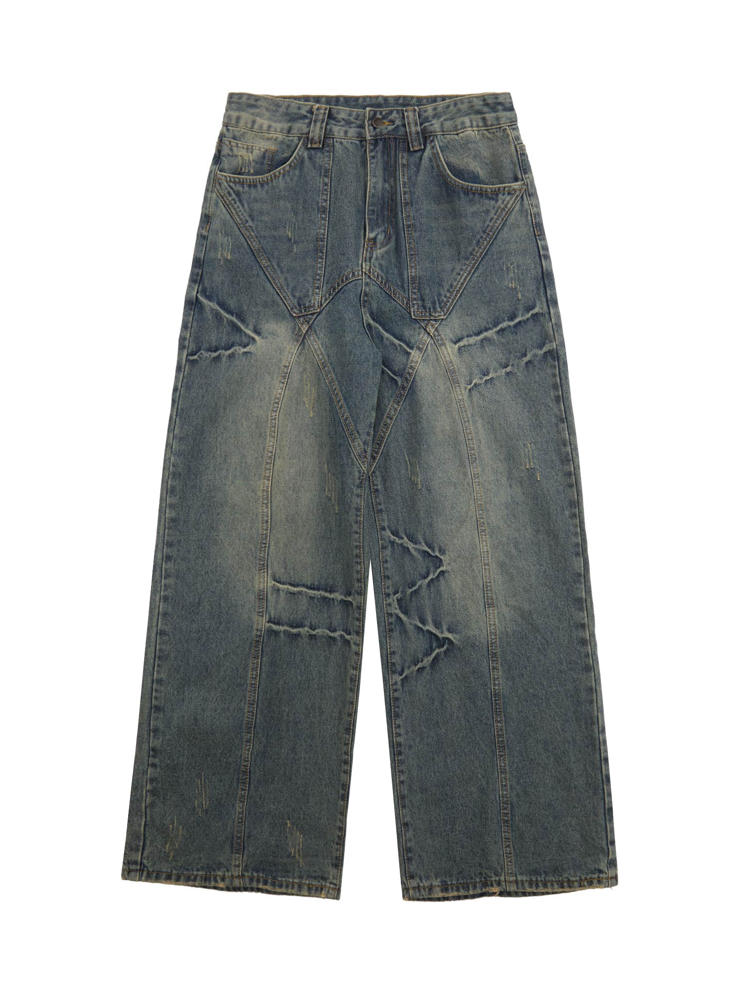 Thesupermade Deconstructed Design Wash Jeans - 2248